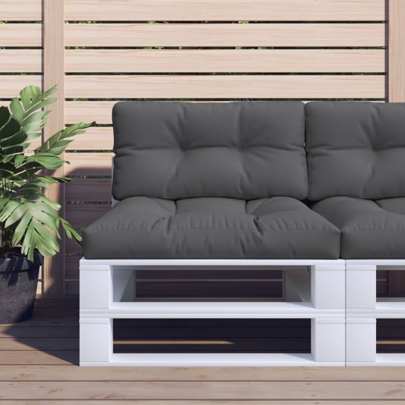 Coussin de palette anthracite 80x40x12 cm tissu 556064556064