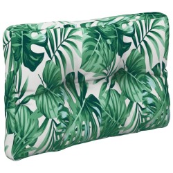 Coussin de palette motif de feuilles 60x40x12 cm tissu 556065556065