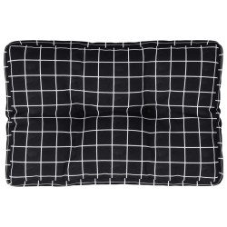 Coussin de palette motif à carreaux noir 60x40x12 cm tissu 556069556069