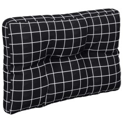 Coussin de palette motif à carreaux noir 60x40x12 cm tissu 556069556069