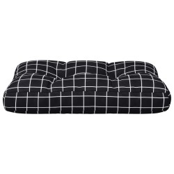 Coussin de palette motif à carreaux noir 60x40x12 cm tissu 556069556069