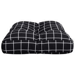 Coussin de palette motif à carreaux noir 60x40x12 cm tissu 556069556069