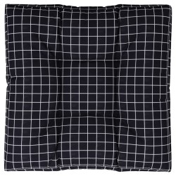 Coussin de palette motif à carreaux noir 80x80x12 cm tissu 556083556083