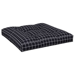 Coussin de palette motif à carreaux noir 80x80x12 cm tissu 556083556083