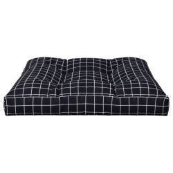 Coussin de palette motif à carreaux noir 80x80x12 cm tissu 556083556083