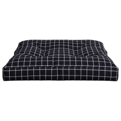 Coussin de palette motif à carreaux noir 80x80x12 cm tissu 556083556083