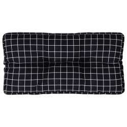 Coussin de palette motif à carreaux noir 70x40x12 cm tissu 556086556086