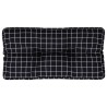 Coussin de palette motif à carreaux noir 70x40x12 cm tissu 556086556086
