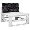 Coussin de palette motif à carreaux noir 70x40x12 cm tissu 556086556086