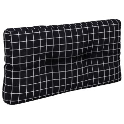 Coussin de palette motif à carreaux noir 70x40x12 cm tissu 556086556086