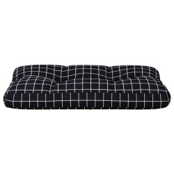 Coussin de palette motif à carreaux noir 70x40x12 cm tissu 556086556086
