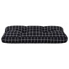 Coussin de palette motif à carreaux noir 70x40x12 cm tissu 556086556086