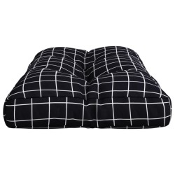 Coussin de palette motif à carreaux noir 70x40x12 cm tissu 556086556086
