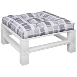 Coussin de palette motif à carreaux gris 80x80x12 cm tissu 556088556088