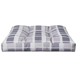 Coussin de palette motif à carreaux gris 80x80x12 cm tissu 556088556088