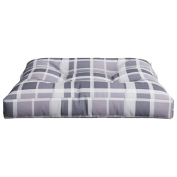 Coussin de palette motif à carreaux gris 80x80x12 cm tissu 556088556088