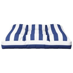 Coussin de palette rayures bleues et blanches 80x80x12 cm tissu 556089556089