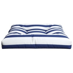 Coussin de palette rayures bleues et blanches 80x80x12 cm tissu 556089556089