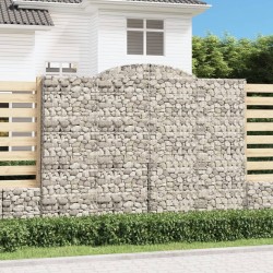 Paniers à gabions arqués 2 pcs 300x50x220/240 cm fer galvanisé 556109556109