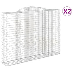 Paniers à gabions arqués 2 pcs 300x50x220/240 cm fer galvanisé 556109556109