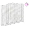 Paniers à gabions arqués 2 pcs 300x50x220/240 cm fer galvanisé 556109556109