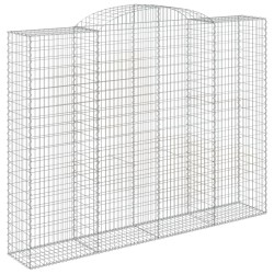 Paniers à gabions arqués 2 pcs 300x50x220/240 cm fer galvanisé 556109556109