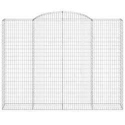 Paniers à gabions arqués 2 pcs 300x50x220/240 cm fer galvanisé 556109556109