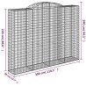 Paniers à gabions arqués 2 pcs 300x50x220/240 cm fer galvanisé 556109556109