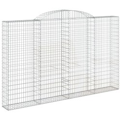 Paniers à gabions arqués 2 pcs 300x30x180/200 cm fer galvanisé 556111556111