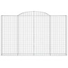 Paniers à gabions arqués 2 pcs 300x30x180/200 cm fer galvanisé 556111556111