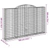 Paniers à gabions arqués 2 pcs 300x30x180/200 cm fer galvanisé 556111556111