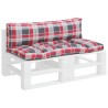 Coussins de palette lot de 2 motif à carreaux rouge tissu 556112556112