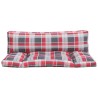 Coussins de palette lot de 2 motif à carreaux rouge tissu 556112556112