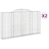 Paniers à gabions arqués 2 pcs 300x30x160/180 cm fer galvanisé 556113556113