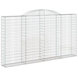 Paniers à gabions arqués 2 pcs 300x30x160/180 cm fer galvanisé 556113556113