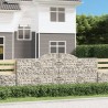 Paniers à gabions arqués 4 pcs 300x30x120/140 cm fer galvanisé 556114556114