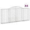 Paniers à gabions arqués 4 pcs 300x30x120/140 cm fer galvanisé 556114556114
