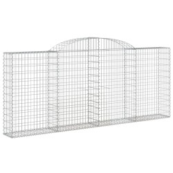 Paniers à gabions arqués 4 pcs 300x30x120/140 cm fer galvanisé 556114556114