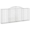 Paniers à gabions arqués 4 pcs 300x30x120/140 cm fer galvanisé 556114556114