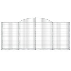 Paniers à gabions arqués 4 pcs 300x30x120/140 cm fer galvanisé 556114556114