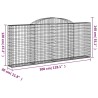Paniers à gabions arqués 4 pcs 300x30x120/140 cm fer galvanisé 556114556114