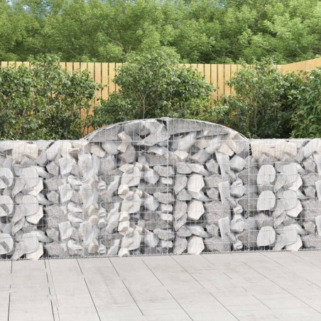 Paniers à gabions arqués 4 pcs 300x30x100/120 cm fer galvanisé 556116556116