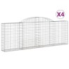 Paniers à gabions arqués 4 pcs 300x30x100/120 cm fer galvanisé 556116556116