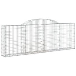 Paniers à gabions arqués 4 pcs 300x30x100/120 cm fer galvanisé 556116556116