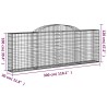 Paniers à gabions arqués 4 pcs 300x30x100/120 cm fer galvanisé 556116556116