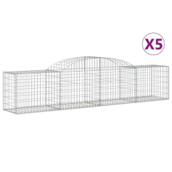 Paniers à gabions arqués 5 pcs 300x50x60/80 cm fer galvanisé 556118556118