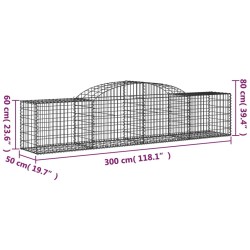 Paniers à gabions arqués 5 pcs 300x50x60/80 cm fer galvanisé 556118556118