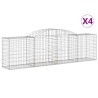Paniers à gabions arqués 4 pcs 300x50x80/100 cm fer galvanisé 556119556119