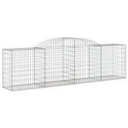 Paniers à gabions arqués 4 pcs 300x50x80/100 cm fer galvanisé 556119556119