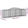 Paniers à gabions arqués 4 pcs 300x50x80/100 cm fer galvanisé 556119556119